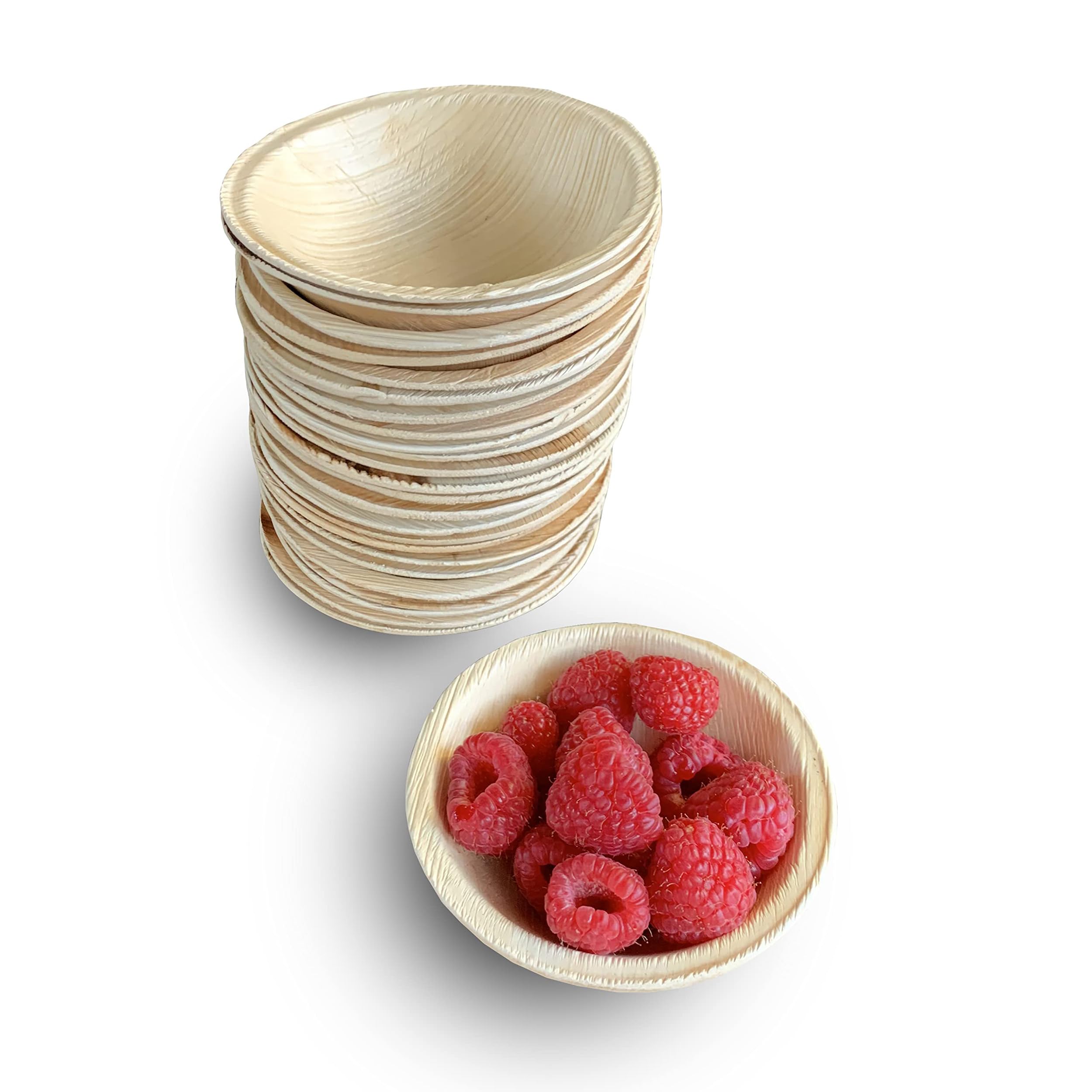 Raj Palm Leaf Disposable Heavy Duty 4" Round Bowls 200 Pack