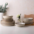 AmorArc Ceramic Dinnerware Sets for 4, 12Pcs Plates and Bowls Sets Dishes