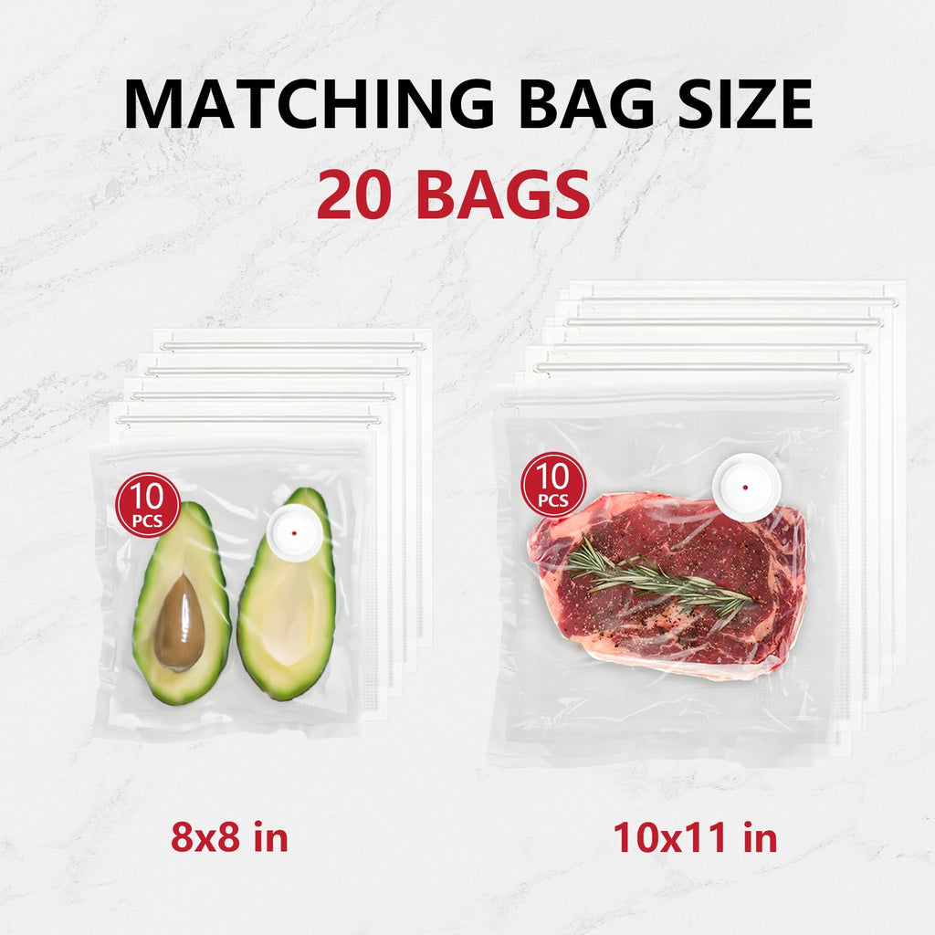 Vixino Vacuum Sealer, vacuum sealer for food, handheld vacuum sealer(Vacuum Sealers+ 20 reusable vacuum seal bags)