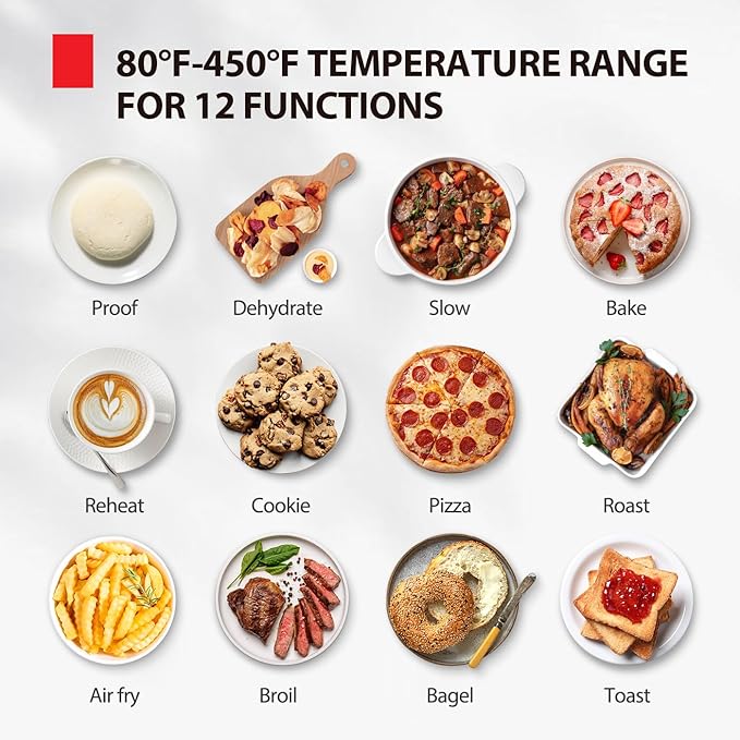 TOSHIBA ChefFry Air Fryer Toaster Oven Combo, 34QT, 1750W, Stainless Steel