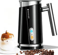Huogary Milk Frother Simple Milk Frother and Steamer 2-in-1 Milk Steamer with Hot Milk Foam and Hot Milk for Latte, Macchiato, Cappuccinos, Blue