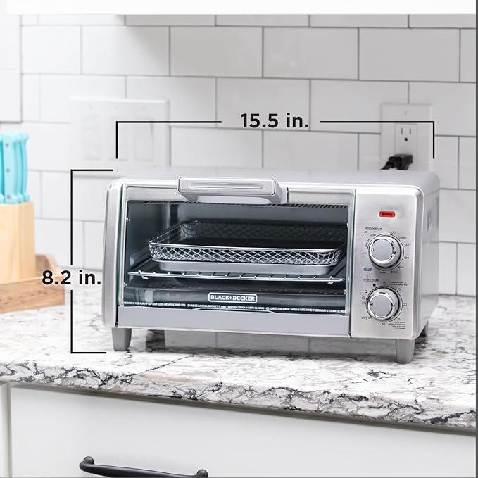 BLACK+DECKER 4-Slice Air Fry Toaster Oven, 5-in-1 Countertop Oven