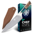 Dalstrong Chef Knife - 8 inch - Valhalla Series - Premium 9CR18MOV HC Steel - Celestial Resin & Wood Handle - Razor Sharp - Kitchen Cooking Chef's Knife - Leather Sheath