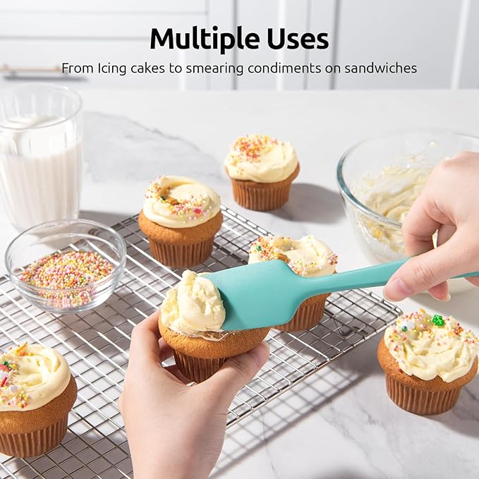 U-Taste Silicone Spatula Set, 600ºF High Heat Resistant, 3-Pcs, Colorful