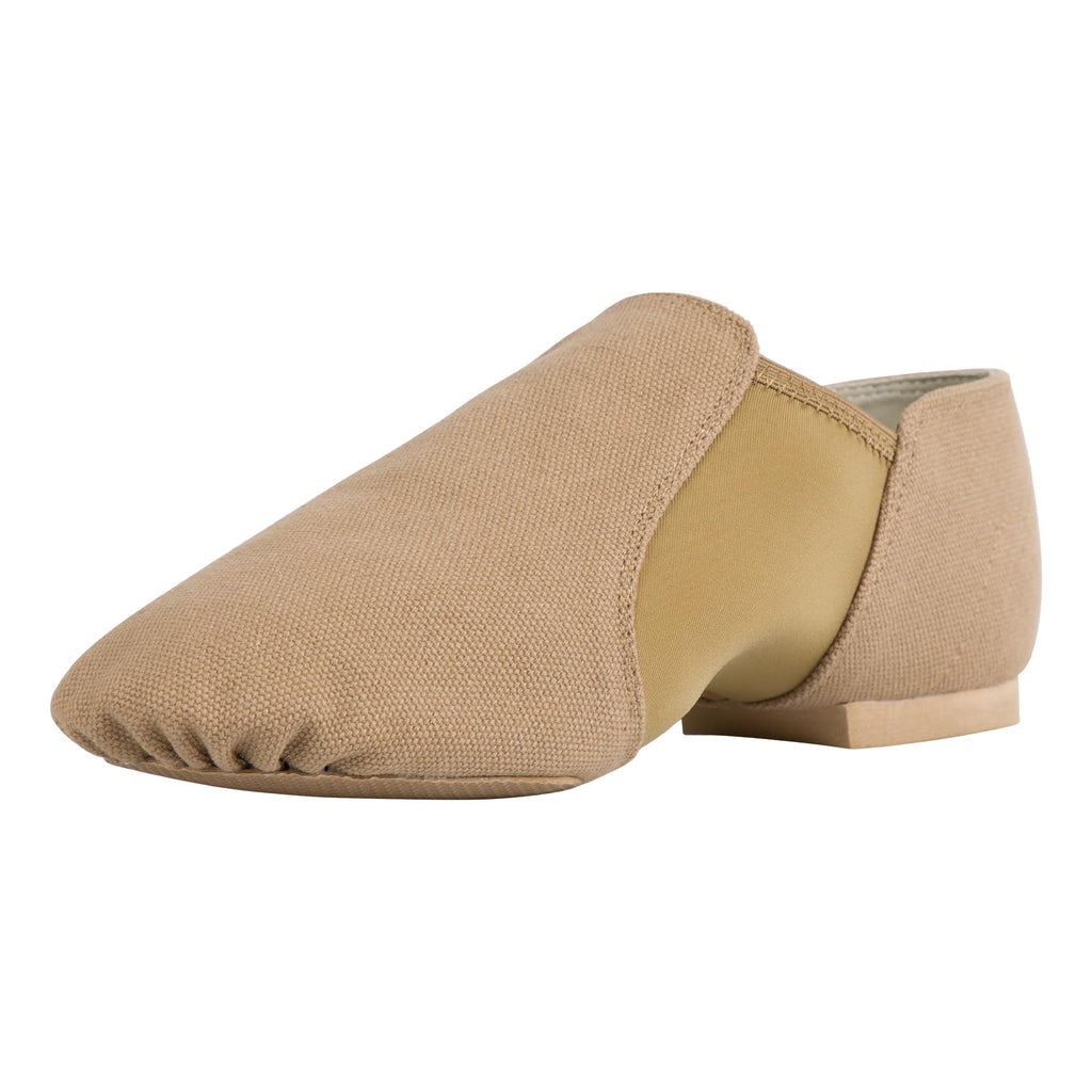 Linodes Unisex 09 Canvas Upper Slip-on Jazz Shoe for Women and Men's Dance Shoes-Brown 8.5M
