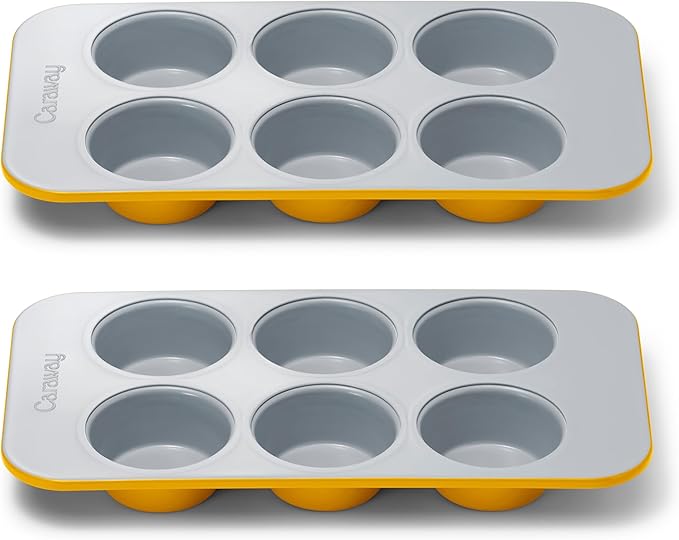 Caraway Non-Stick Ceramic-Coated 6-Cup Muffin Pan Duo
