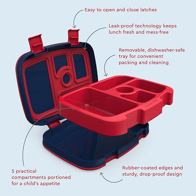 Bentgo Kids Prints Leak-Proof 5-Compartment Bento-Style Kids Lunch Box