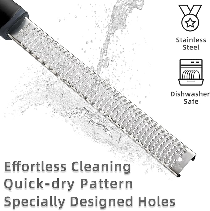 Koythin Black Handle Lemon Zester Cheese Grater Tool