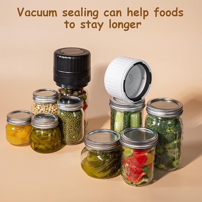 HTPOW Automatic Mason Jar Vacuum Sealer, One-Touch for Food Storage