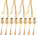 12PCS Gold Serving Utensils Set,Includes 8 large serving spoons,4 serving tongs