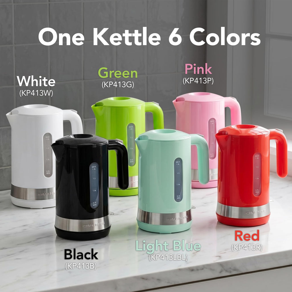 OVENTE 1.8L Electric Kettle with 1500W Fast Boiling Heater, Green KP413G