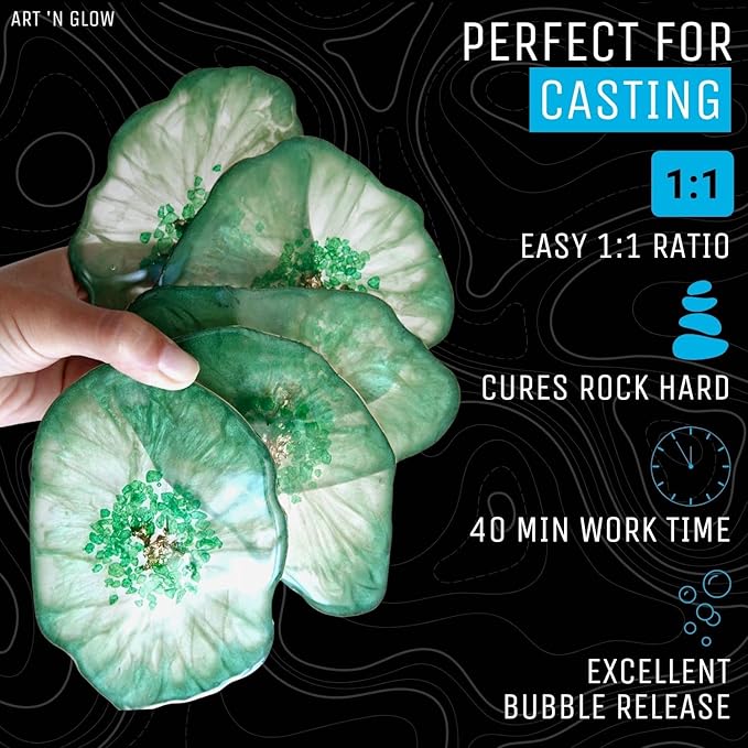 Crystal Clear Epoxy Resin 1 Gallon - Food Safe, UV Resistant, Bubble Free