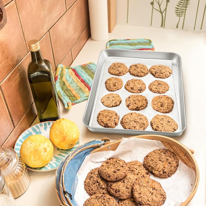 P&P CHEF Baking Sheet Pan, Stainless Steel Cookie Sheet, 12.5 Inch & 1 Pc
