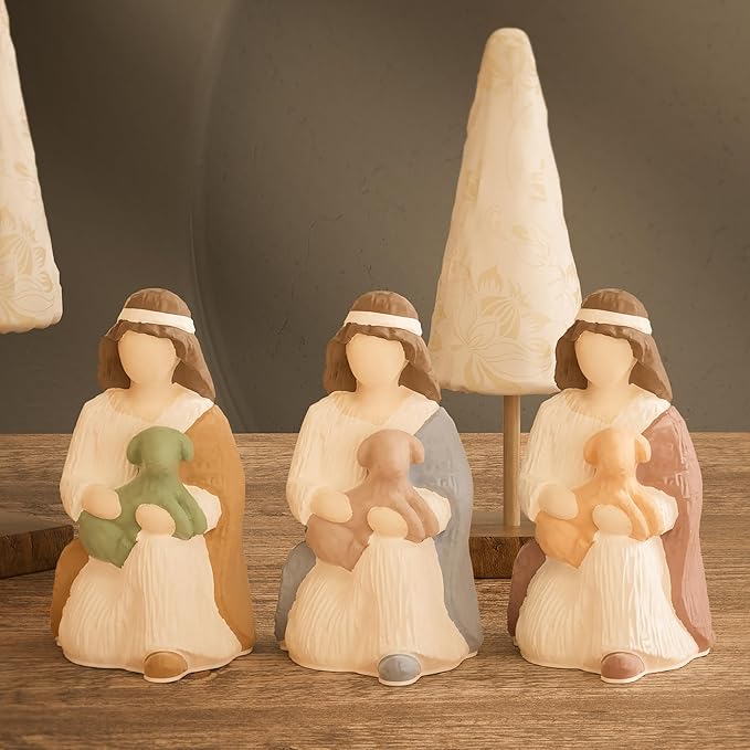 Nativity Scene Jesus Maria Candle Angel Mold Resin Casting Mold Resin Making Molds Silicone Mold for Candle Home Decorate Candle Making Mold