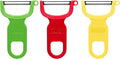 Millvado Vegetable Peeler, Swiss Made Sharp Peelers for Kitchen, Set of 3, Y Peeler for Potatoes, Vegetables, Fruits, Carbon Blade, 4.25 Inches, Green, Red, Yellow, M-5101-G-R-Y