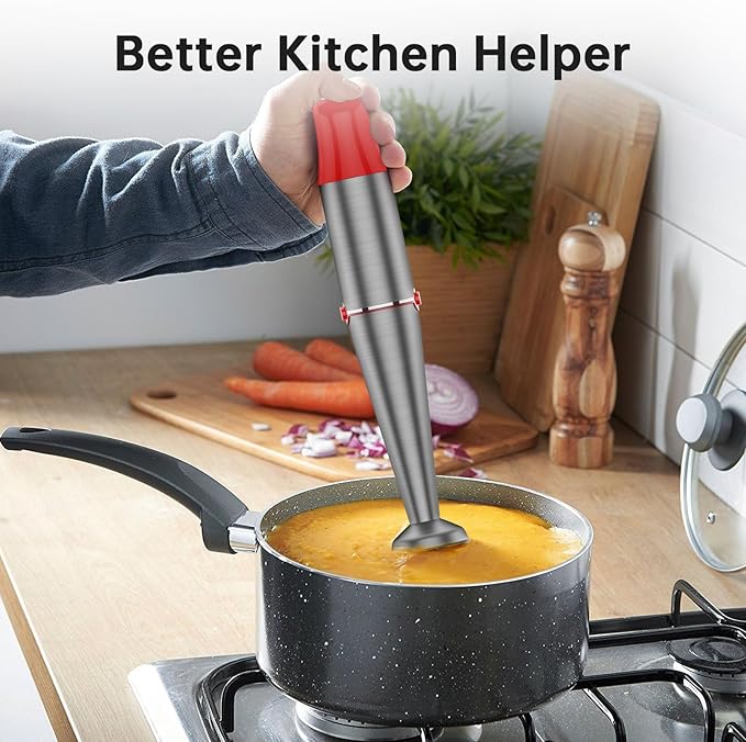 Turelar Immersion Blender Handheld Corded, 1100W 5 in 1 Hand Blender Set