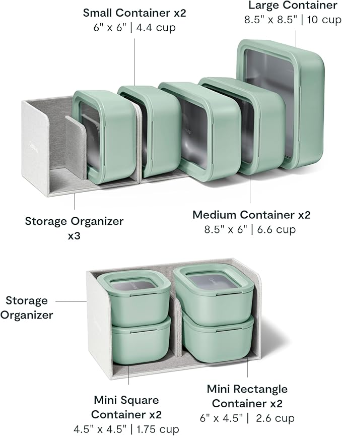 Caraway 22-Piece Glass Food Storage Set, Storage Containers for Food