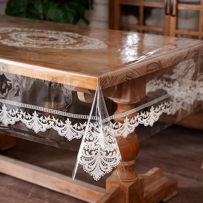 Artbloss Clear Table Cover Protector Vinyl Table Cloth, 60" x 120"