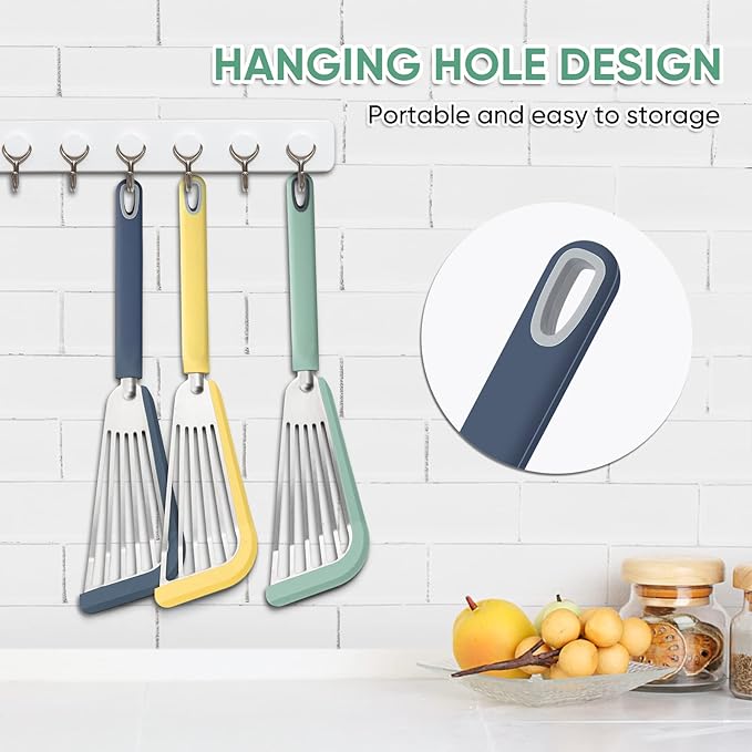 Silicone Fish Spatula for Nonstick Cookware,Thin Slotted Spatulas Turner