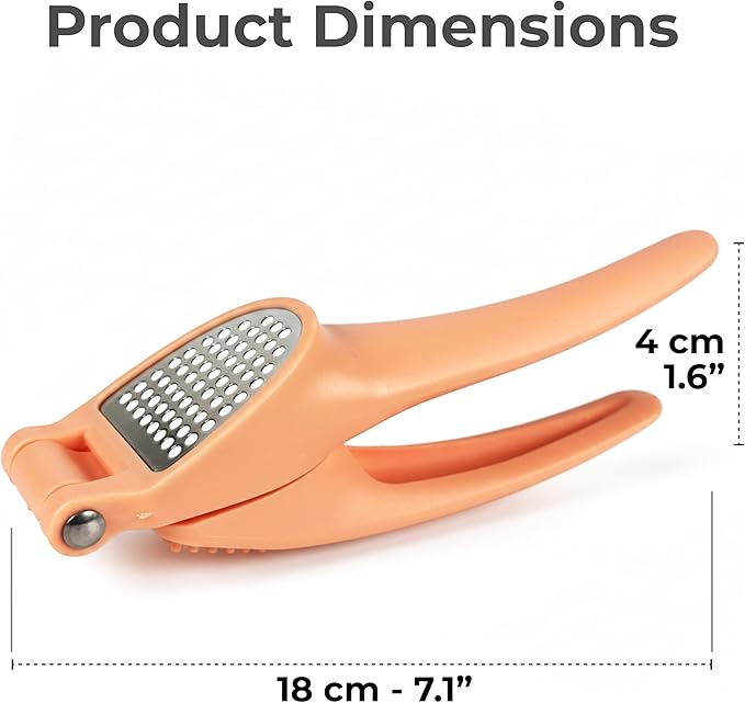 COO KORA Garlic Press Stainless Steel, Garlic Mincer & Crusher, Ergonomic Handle, Easy to Clean Kitchen Tool Dishwasher Safe