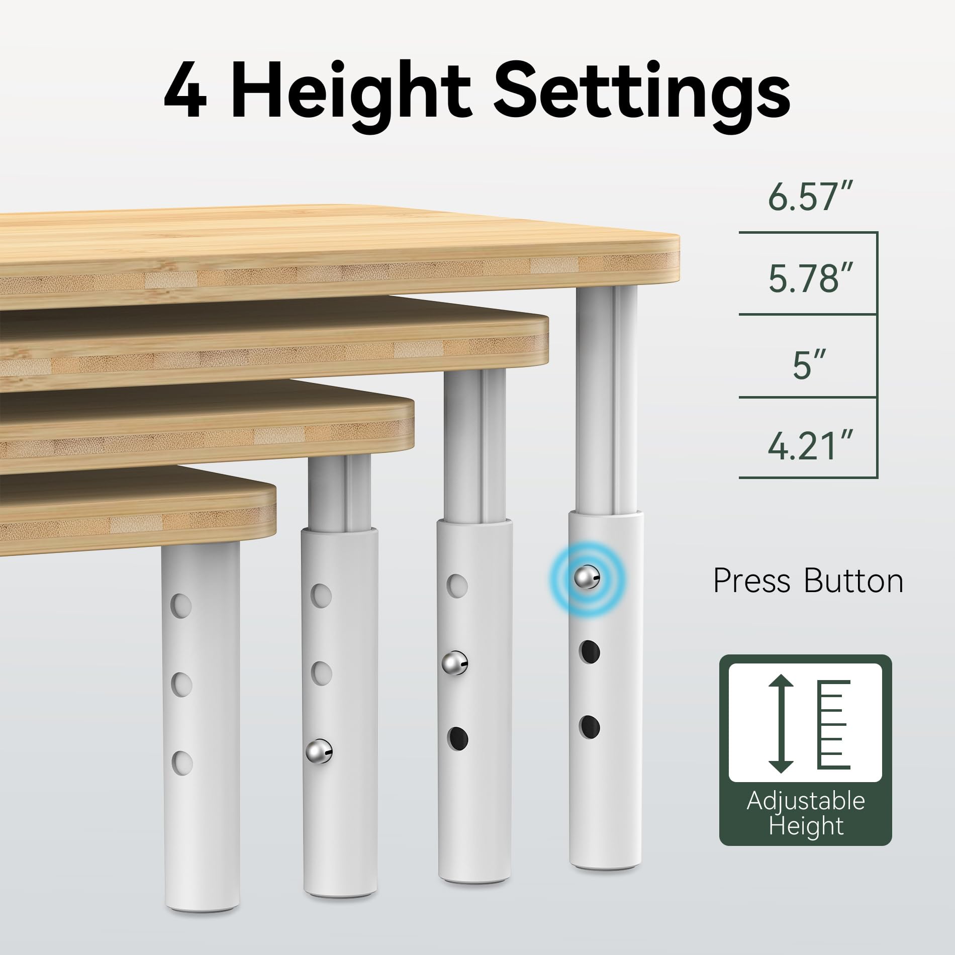 WELL WENG Bamboo Cabinet Organizer Shelf 2 Pack, Height Adjustable