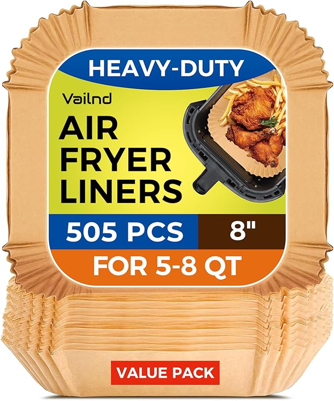 505 PCS Square Air Fryer Liners Disposable 8inch for 5-8 QT