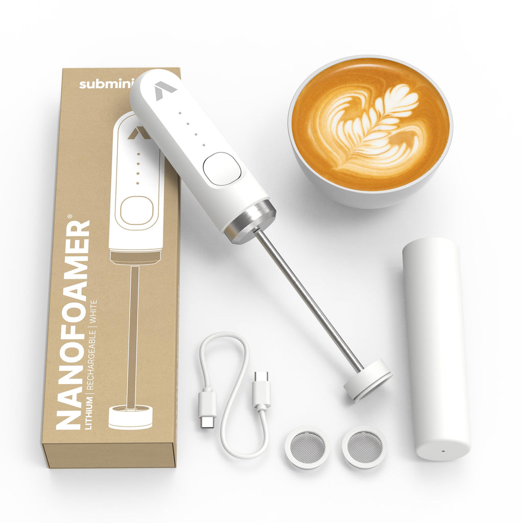 Subminimal NanoFoamer Milk Foamer - Rechargeable Handheld Frother - White