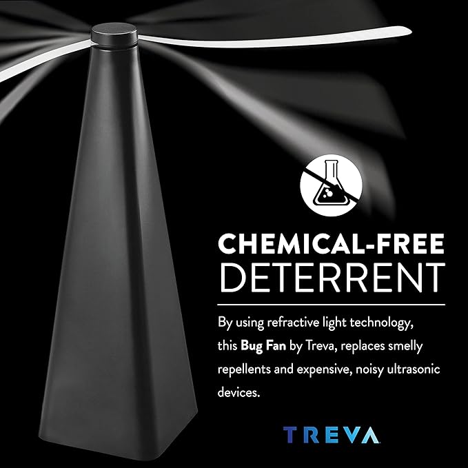 Treva Bug Fan Fly Deterrent with Holographic Blades 4-Pack Black