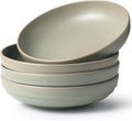 HAPPY KIT 9'' Pasta Bowls, 42oz, Stoneware Set of 4, WillowGreen