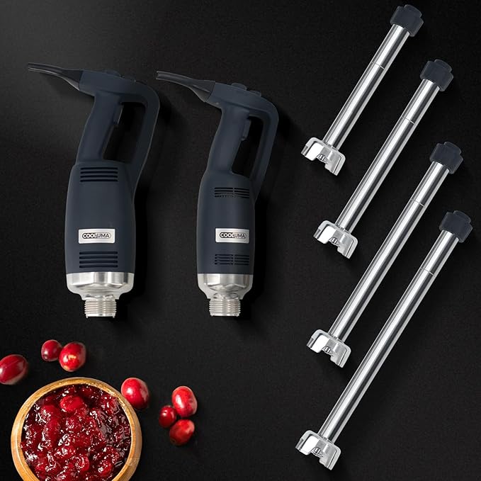 COOLUMA Commercial Immersion Blender, 500W Heavy Huty Hand Blender With 16 Inch Removable Shaft, 6,000-20,000 RPM Variable Speed, Industrial Hand Mixer For Pro Restaurant Kitchen.