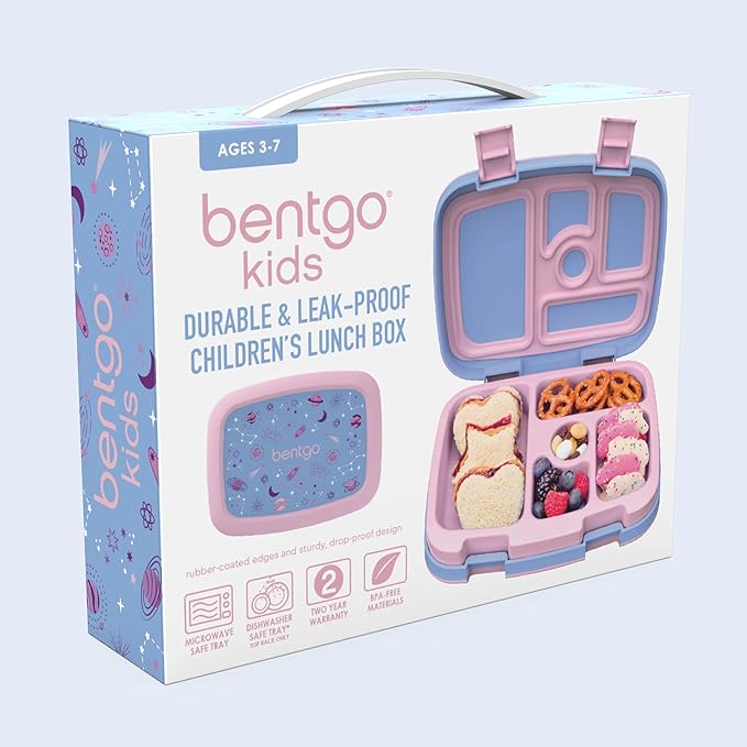Bentgo Kids Prints Leak-Proof 5-Compartment Bento-Style Kids Lunch Box