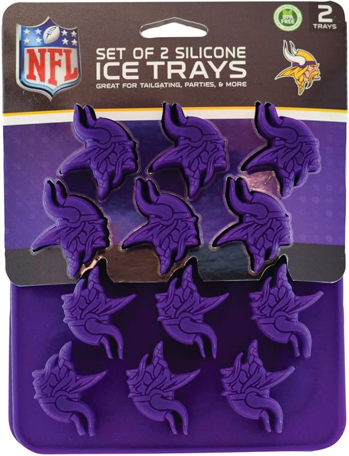 Masterpieces NFL Minnesota Vikings Ice Cube Tray – Silicone Mold for Ice, Candy, Chocolates – Vikings Kitchen Accessories