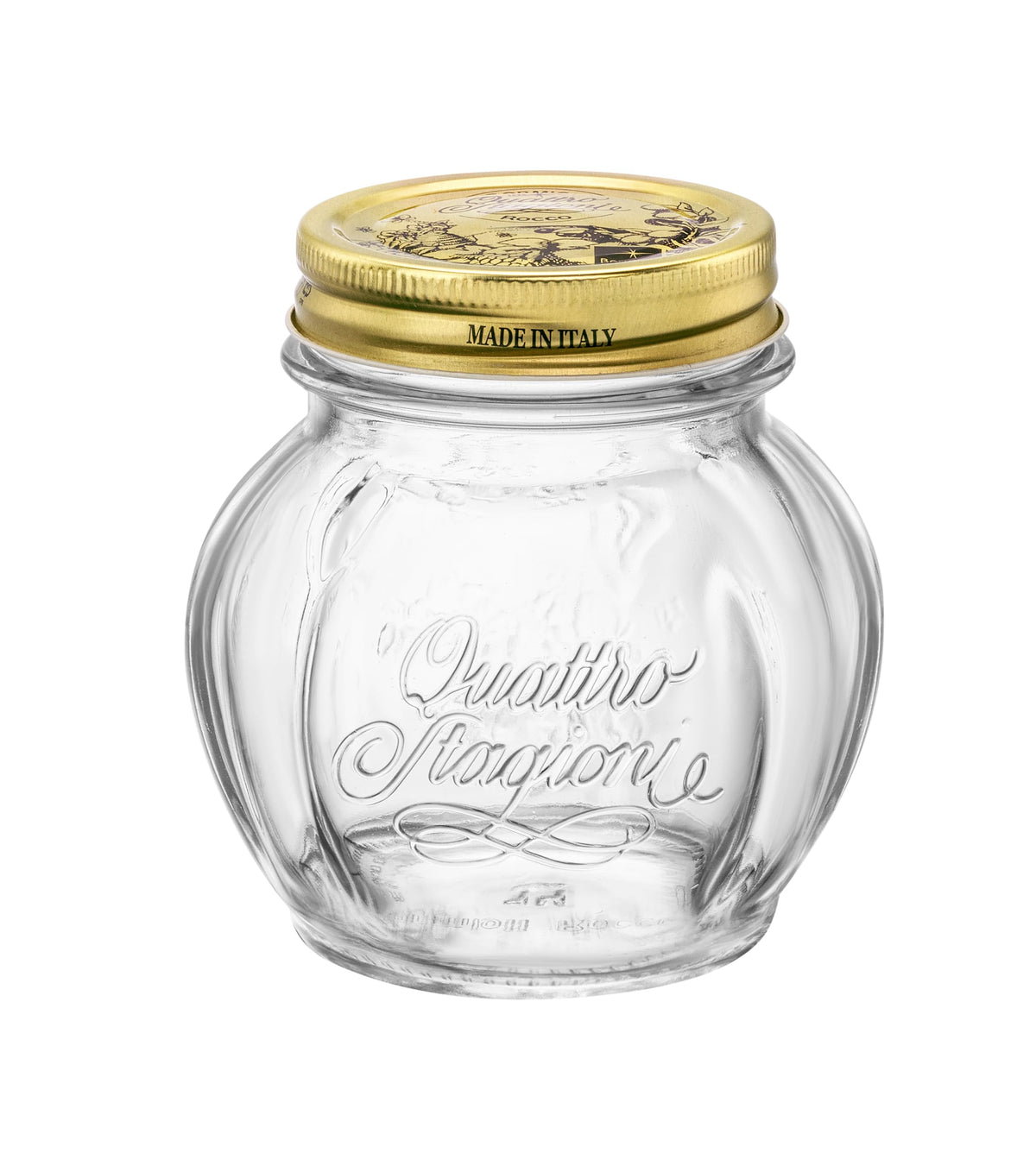 Bormioli Rocco Quattro Stagioni Stacking Jar, 9.25oz - ClearGold, Set of 12