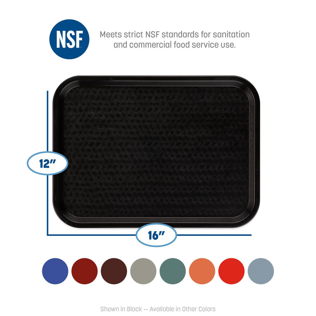 Carlisle FoodService Products Café Cafeteria Tray, Fast Food Tray for Restaurant or Commercial Use, 12" x 16", 24 Count, Red