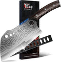 SYOKAMI Meat Cleaver Chef Knife with Sheath, 7.7 Inch Butcher Knife