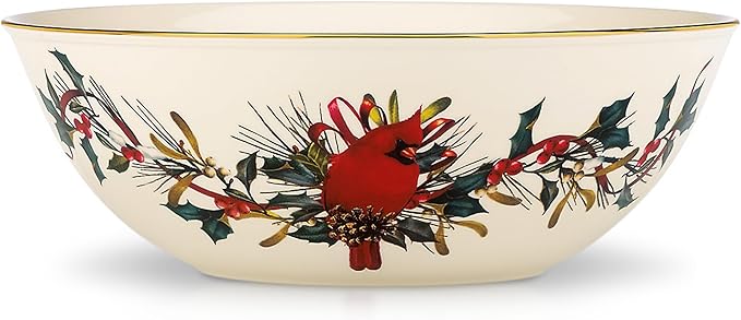 Lenox Winter Greetings Porcelain Christmas Serving Bowl