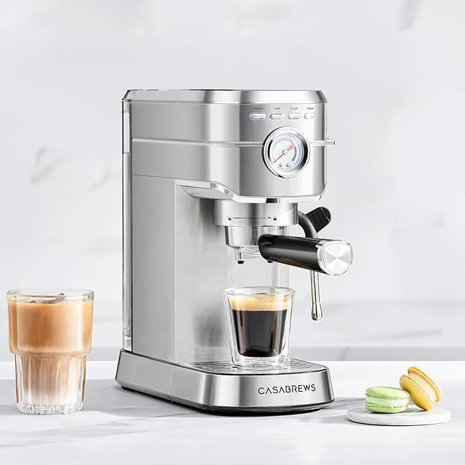 CASABREWS CM5418 Compact Espresso Machine with Milk Frothing Steam Wand