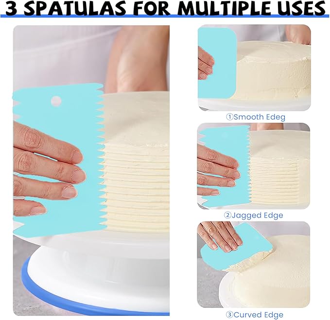 Uten Cake Decorating Supplies Kit 60pcs, with Turntable Cupcake Stands