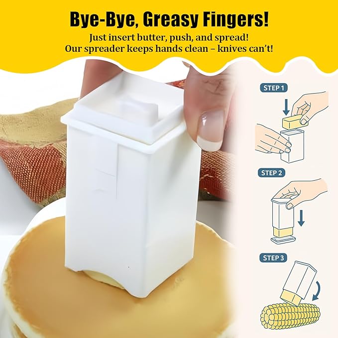 2 Pack Plastic Butter Spreader Corn Cob with Cover Butter Spreader for Corn, Bread & Cooking for Even Spread on Toast, Pancakes, Waffles & Grilling