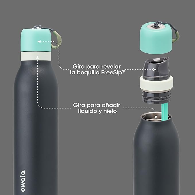 Owala FreeSip Twist Stainless Steel Water Bottle 24 oz Foggy Tide