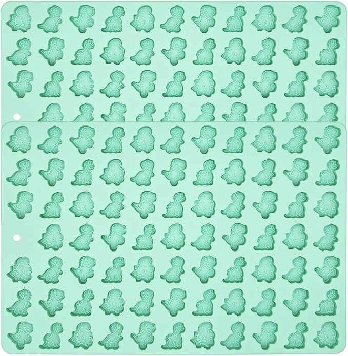 2 PCS Mini Dinosaurs Candy Molds, Silicone Material, Easy to Pop Out