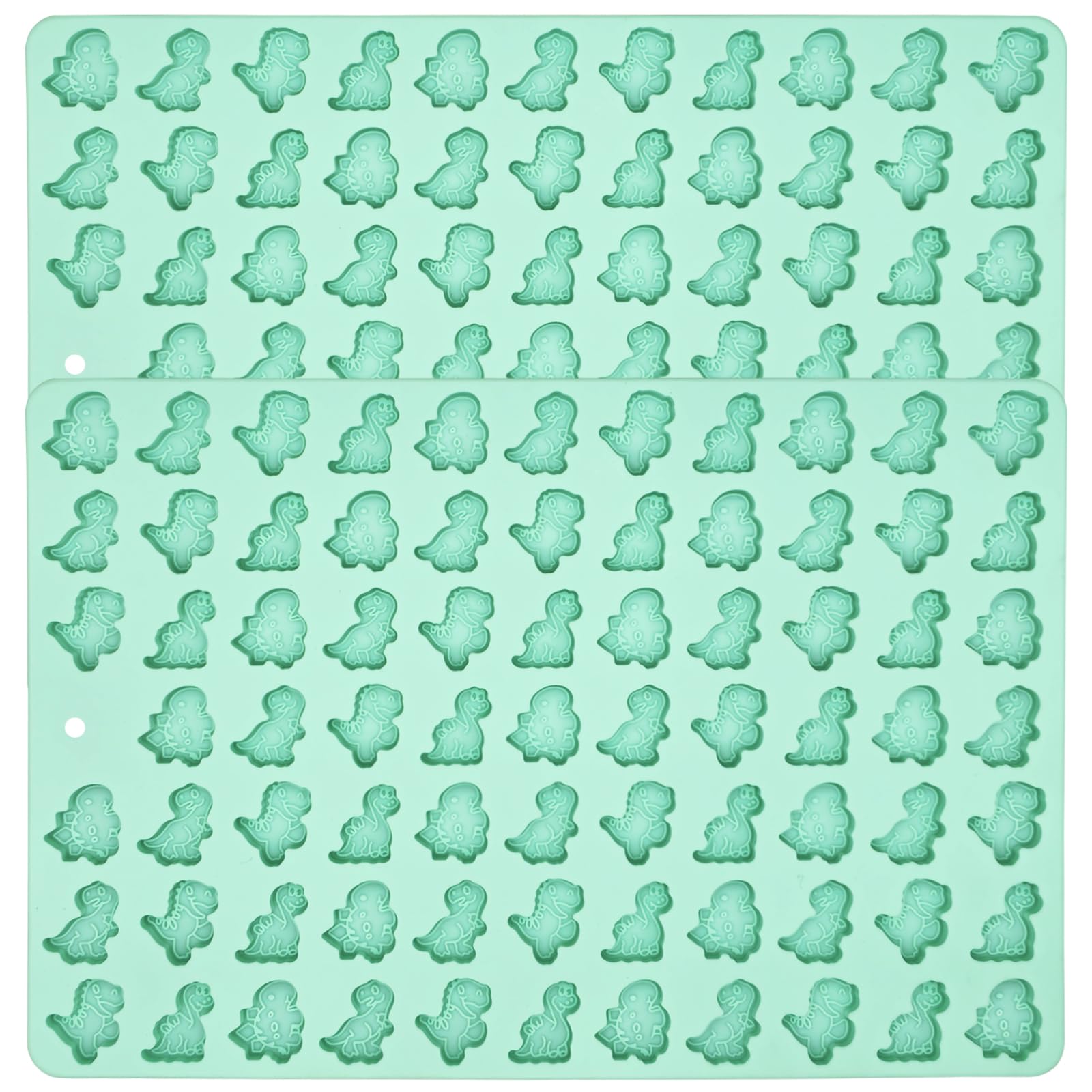2 PCS Mini Dinosaurs Candy Molds, Silicone Material, Easy to Pop Out