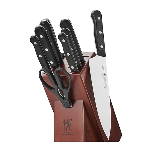 Henckels Solution 10-Pc Knife Set, Razor-Sharp, German Engineered, Brown
