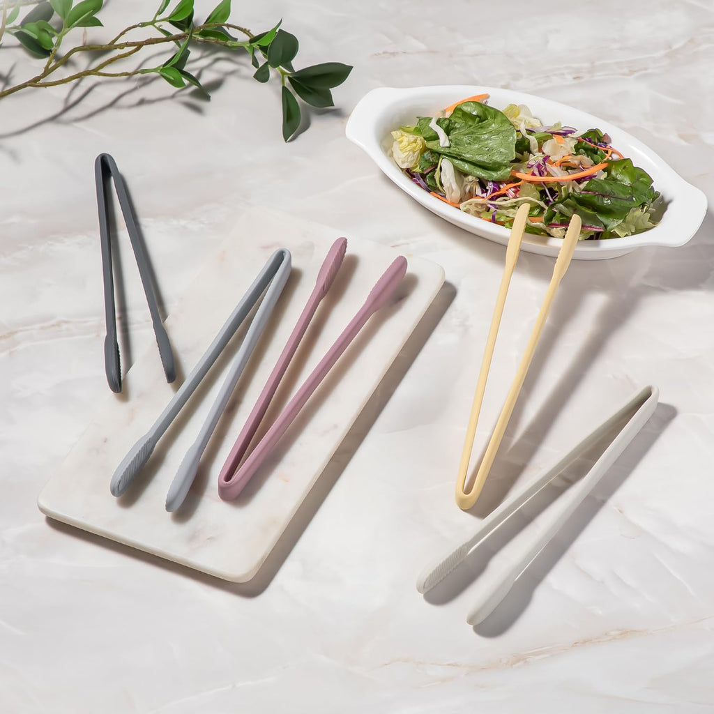 Carrotez Silicone Kitchen Tongs, Non-Scratch Serving Tongs, Dark Pink