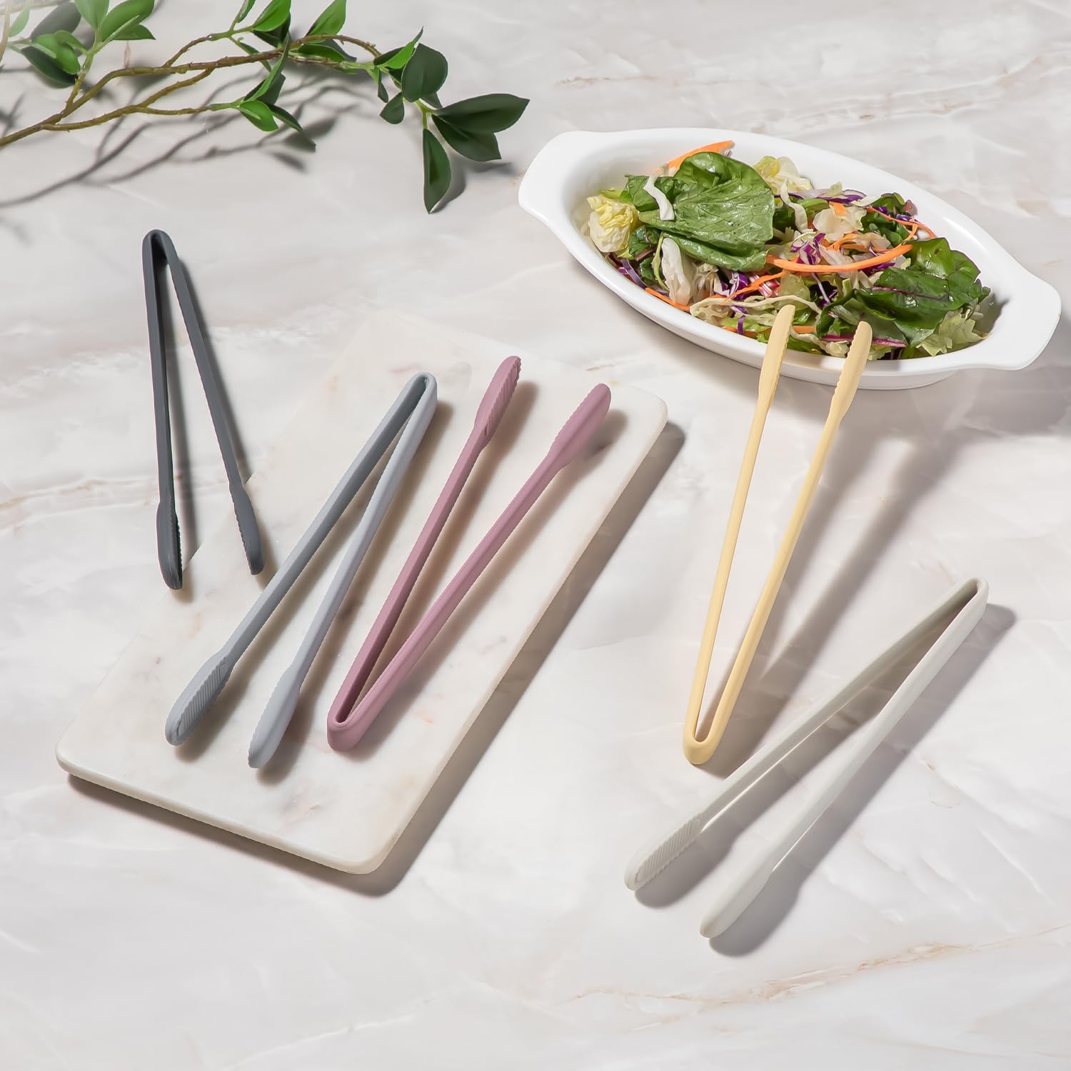Carrotez Silicone Kitchen Tongs, Non-Scratch Serving Tongs, Dark Pink
