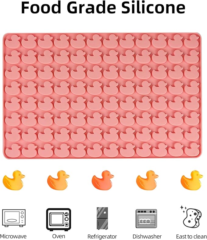 EDUEE Mini Duck Silicone Molds Pet Molds for Dog Treat 96 Cavity for Baking Biscuits, Cookie, Candy, Chocolate, Gummy, Cookie