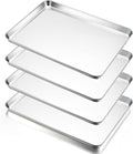 E-far Large Baking Sheet Set of 4, 20"x14" Stainless Steel Cookie Sheet