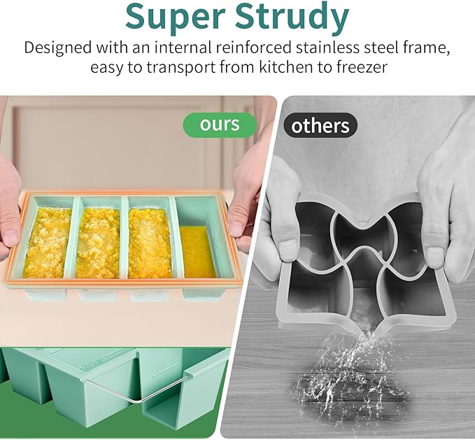 Ice Cube Tray with Lid and Bin: GGOW Silicone Flexible Ice Cube Tray with Lid - Easy Release Ice Trays with Bin - Stackable Ice Cube Maker for Freezer