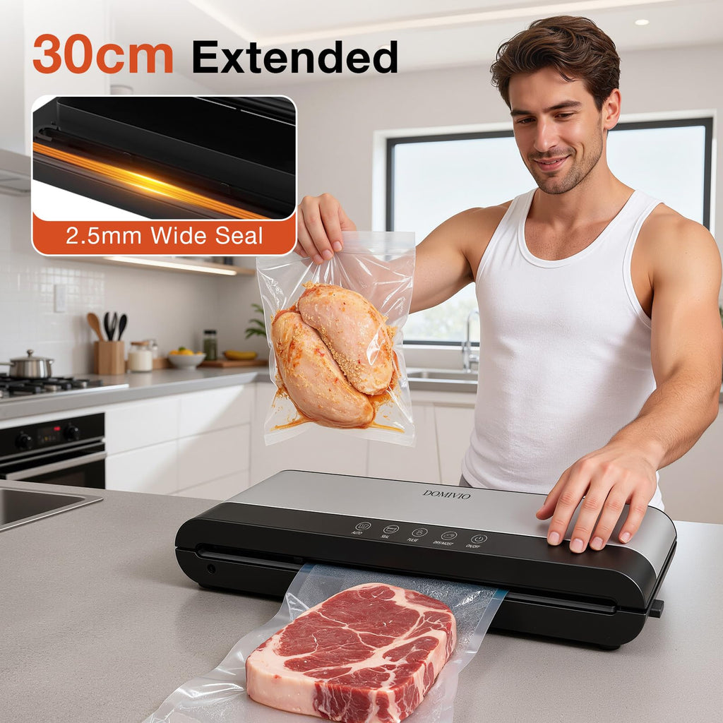 85Kpa Vacuum Sealer Machine for Food, 5-in-1 Food Saver with 20 BPA-Free Bags – Dry & Moist Modes, Compact Easy-to-Use Vacuum Sealer for Meal Prep (SJ2085)