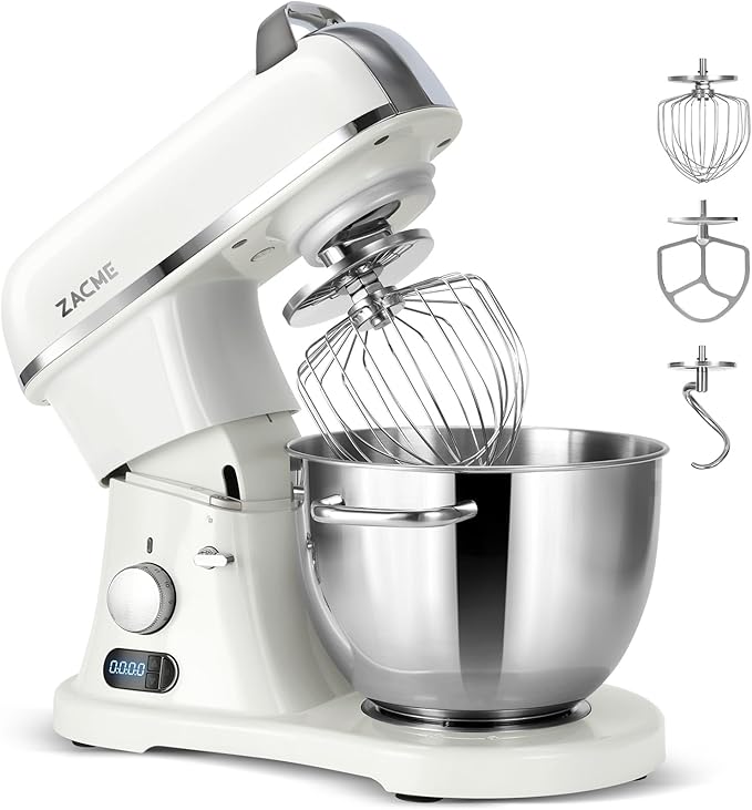 ZACME 8.4QT Commercial Stand Mixer 800W with Aluminum Die Casting Meets the Standard of NSF/ANSI 8-2023, Mixers Kitchen Electric Stand Mixer with Stainless Steel 8L Bowl, Dough Hook, Whisk and Beater